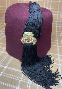 Chapeau Fez Vintage Shriners en Laine Marron avec Pompon et Épingles, Chapeau Maçonnique de Haute Qualité, Meilleure Vente, Vente Chaude - Product Image 3