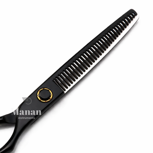 Ciseaux de coiffure de luxe pour effiler les cheveux, 6,5 pouces, ciseaux texturisants en acier inoxydable, outil de barbier, logo personnalisé, pour droitiers, 32 dents - Product Image 5