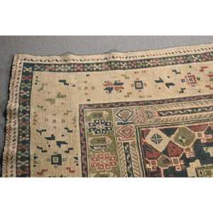 Turkish Rug, 5x12,5 ft Runner Rug, <b>Brown</b> Check <b>Wool</b> Vintage Rug - Product Image 4