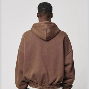 Manufacturer's Customizable Cotton/Polyester Zipper Hoodie Heavyweight 3D DTG Logo Print Solid Street Wear Design for Winter Men - Product Image 5