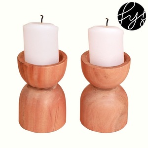Candelabro de madera de acacia Natural de diseño Simple, candelabro de madera pulido hecho a mano o candelabro - Product Image 2