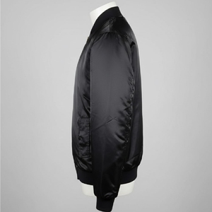 Veste varsity noire à fermeture éclair pour homme, veste letterman entièrement noire, blouson baseball à fermeture éclair, prix de gros - Product Image 4