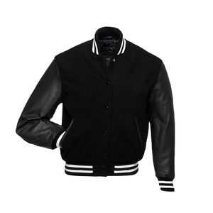 Hot Sale Plus Size Custom Embroidered Leather Varsity Jacket Stand Collar CollegeBaseballjacket for men - Product Image 2
