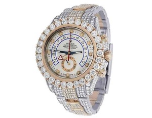 Montre-bracelet pour homme en moissanite VVS, style hip-hop, entièrement sertie de diamants, à quartz analogique, boîtier et bracelet en acier inoxydable, bijoux de mode de luxe G - Product Image 1