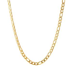 สร้อยฟิกาโร่ชุบทอง 14K ขนาด 5 มม. ดีไซน์ทันสมัย ประดับเพชรและมุก สำหรับงานพิธีทางศาสนา ทองเหลืองชุบทองและโรเดียม - Product Image 1