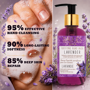 SAULES Savon liquide pour les mains à la glycérine et à la lavande, hydratant pour tous types de peau, 200 ml, certifié ISO9001, OEM/ODM, étiquette privée - Product Image 4