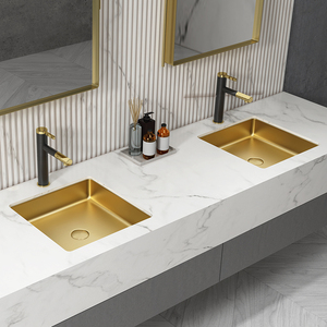 Armoire de salle de bain en marbre de style européen Ensemble de vanité de 48 pouces avec comptoir vanité suspendue double évier - Product Image 2