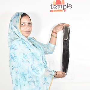 Extensions de cheveux humains indiennes non traitées 2*6 HD Closure naturelles sans traitement en gros 100% cuticules alignées double trame machine - Product Image 3