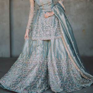Costume Sharara en Georgette pur, fabrication directe d'usine, avec broderie de sequins, Gharara du Pakistan - Product Image 3