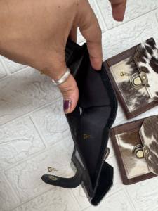 Monedero de cuero de vaca Real de alta calidad, elegante cartera de mano, tarjetero, estilo occidental, monedero de mano Unisex - Product Image 6