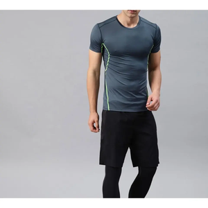 2023 Streetwear à manches courtes hommes Compression t-shirt \ conception personnalisée Jogging course porter léger Compression t-shirt hommes - Product Image 4