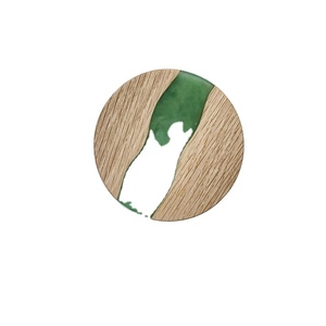 Dessous de verre en résine époxy en bois Dessous de verre en résine époxy et support en bois Bois massif de luxe écologique et résine époxy - Product Image 3