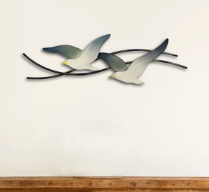 แผ่นเหล็กลายนกบินสำหรับตกแต่งห้องนอนและห้องนั่งเล่นศิลปะติดผนังทำจากโลหะแนวชนบท - Product Image 4