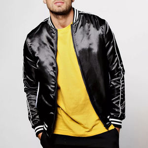 Veste en satin pour homme, style streetwear personnalisé 2025, col montant, 100% satin, qualité supérieure pour l'hiver - Product Image 1