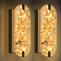 Applique murale moderne en albâtre, luminaires de vanité en pierre noire pour miroir de salle de bain, chambre, couloir et salon