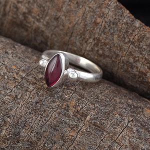 Haute qualité 925 en argent Sterling bague en pierres précieuses à la main grenat rouge bijoux empilables pour les femmes mariage fiançailles romantique - Product Image 2