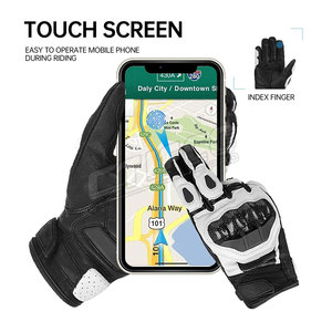 Gants de moto de course pour hommes à doigts entiers, technologie tactile, équipement de moto en cuir protecteur pour le sport, le cyclisme en ligne - Product Image 5