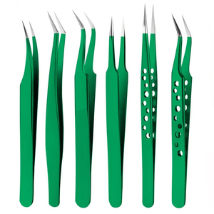 Kaamir Instruments Premium Stainless Steel Anti-Magnetic Eyelash Tweezers 10mm Length Smooth Tip Durable Professional Eyelash - Product Image 2