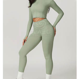 Vente en gros de vêtements de fitness 3 pièces pour femmes, ensemble de yoga, leggings d'entraînement, soutiens-gorge de sport, ensemble de vêtements de fitness - Product Image 4