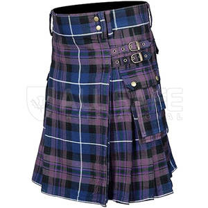 Exclusivo para hombre hecho a mano Clan Tartan Kilt Premium artesanía de alta calidad ocho yardas plisados correas de cuero ajustables personalizadas - Product Image 2