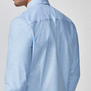 เสื้อแขนยาวสำหรับผู้ชายเสื้อเชิ้ตผ้าฝ้ายแท้สั่งทำโลโก้ได้ - Product Image 4