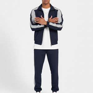 OEM/ODM Survêtement ample de haute qualité avec fermeture éclair pour hommes Sweat-shirt coupe-vent avec broderie personnalisée et logo Streetwear pour hommes - Product Image 3