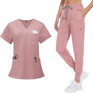Conjunto de enfermera de alta calidad para mujer, Top con cuello en V y pantalones de fregado para correr, uniforme médico, traje para mujer - Product Image 5