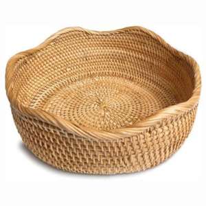 Cesta de mimbre con diseño de trabajo antiguo Almacenamiento y decoración de bambú con estilo con detalles intrincados para uso alimentario - Product Image 2