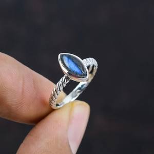 Genuine Labradorite Boho 925 Solid <b>Silver</b> Gemstone Semiprecious Labradorite Jewelry Handmade Fine Jewelry <b>Statement</b> <b>Ring</b> - Product Image 4