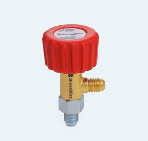 Válvula de Carga BrassBlizz de 1/4 con Perilla 7/16-20 Ambos Lados 45 °   Herramienta de Refrigerante para Aire Acondicionado con Cierre en Línea SAE Flare 1500PSI BB1414CVK - Product Image 6