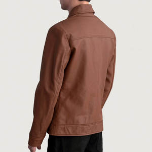 Veste universitaire en cuir de poisson enduit de qualité supérieure, col montant, logo personnalisé imprimé, décorations en strass, style vintage à capuche pour hommes - Product Image 5