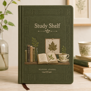Diario de Lectura Personalizado LABON, Cuaderno de Tapa Dura con Cubierta Botánica Bordada, Notas, Frases Favoritas, Páginas de Reflexión - Product Image 1