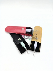 Pince à épiler d'extension de cils à pointe argentée de haute qualité en différentes couleurs Double poignée en diamant incurvée Instruments de beauté avec logo personnalisé - Product Image 6