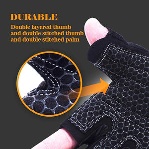 Haute qualité hommes respirant léger Powerlifting gants en cuir à doigts courts pour Gym Fitness haltérophilie - Product Image 3