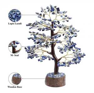 Árbol de piedras preciosas de lapislázuli hecho a mano de la mejor calidad, estatuilla de cristal Feng Shui, árbol de la India para decoración del hogar y energía positiva - Product Image 2