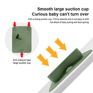 Assiette à ventouse pour bébé en silicone de qualité alimentaire, incassable et écologique, forme girafe de dessin animé, compartimentée, compatible lave-vaisselle et résistante à la chaleur - Product Image 3