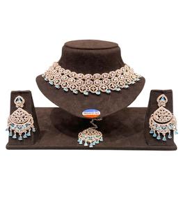 Ensemble de bijoux de mode élégants-Boucles d'oreilles collier ras du cou pour anniversaire de mariage et événements traditionnels pour les cadeaux - Product Image 1