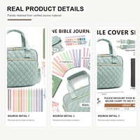 Étui de transport matelassé pour Bible OEM personnalisé avec fente amovible pour stylo, poche zippée, support pour tablette, bandoulière réglable, grande capacité