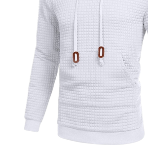 Ensemble de survêtement pour homme à texture gaufrée, deux pièces, décontracté, chaud, sweat à capuche à manches longues et pantalon de jogging pour l'hiver, vente en gros de mode - Product Image 4