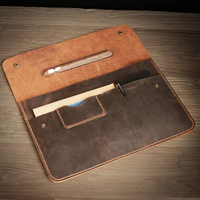 Funda para Portátil de Cuero Genuino, Estilo Coreano Moderno y Elegante, Cierre de Solapa, para Portátiles de 11-15 Pulgadas, Duradera, Ligera y de Gran Capacidad