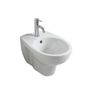Bidet mural en céramique blanche Corsica, élégant accessoire de salle de bain et de toilettes - Product Image 1