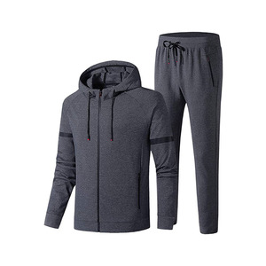 High Quality Wholesale Custom Logo & Color Tracksuit For Men With Hood / Drawstrings & Pockets Full Sleeves Design Tracksuit Men - Product Image 1
