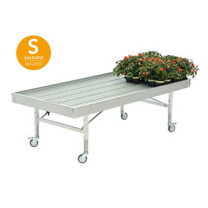 Banc en aluminium soudé sur roulettes pour serre agricole 1025 x 2055 mm - Product Image 1