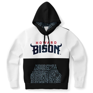 Howard University Bison Unisex Pullover Hoodie 100% algodón forrado invierno patrón sólido tejido Tribal bolsillo Colorblock lavado - Product Image 2