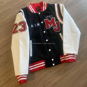 Venta al por mayor bordado personalizado Chaquetas deportivas para hombre de alta calidad suelta vintage jaquetas masculinas chaqueta universitaria - Product Image 4