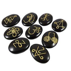 Alta calidad Karuna forma de turmalina negra piedra ovalada 9 piezas Karuna conjunto de piedras preciosas de cristal curativo natural Karuna Set al por mayor - Product Image 6
