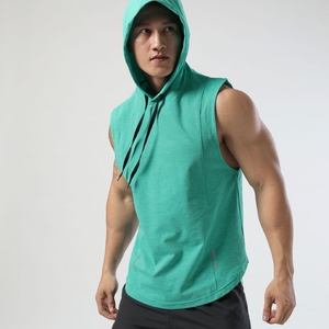 Débardeur d'entraînement à capuche pour hommes, sport, musculation, musculation, coupe musculaire, t-shirt sans manches pour hommes - Product Image 5