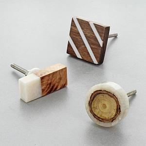 ลูกบิดหินอ่อนทรงกลมสีขาวรูปทรงที่กำหนดขนาดสินค้าผลิตในอินเดีย - Product Image 6