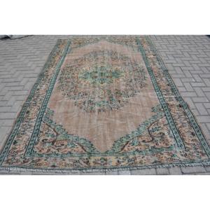 พรมตุรกี ขนาด 6.4x9.1 ฟุต ลายต้นไม้สีน้ำตาล ทำจากขนสัตว์ - Product Image 1