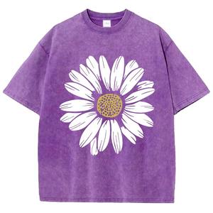 T-shirt femme imprimé personnalisé surdimensionné lavé à l'acide 100% coton respirant séchage rapide t-shirt femme femmes - Product Image 5